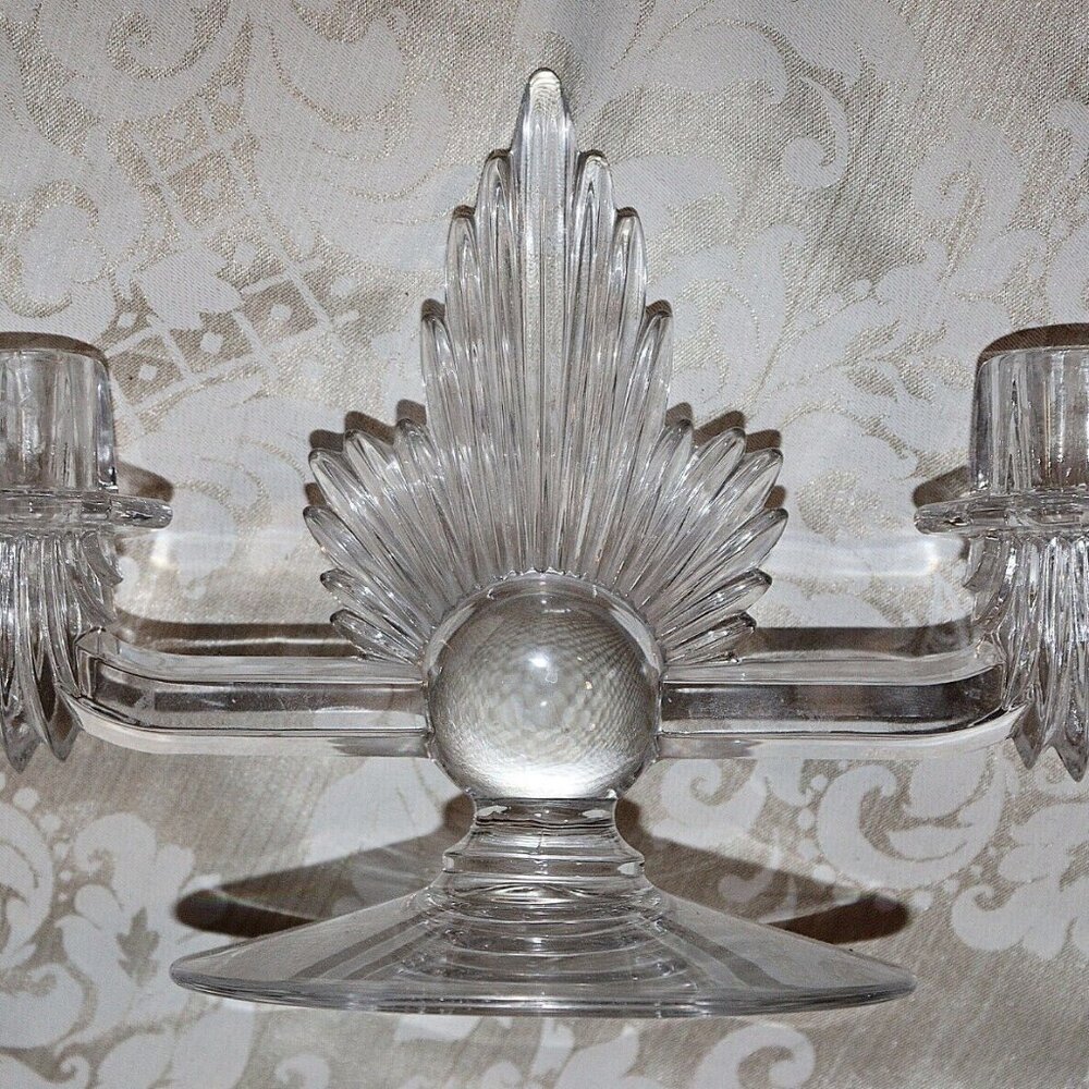 Fostoria Art Deco1940's "Flame" two double candle holders